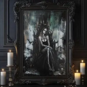 Hel Wall Art, Norse Mythology Decor, Viking Goddess Artwork, Goddess of Death Poster, Nordic Wall Art, Hel in Helheim, Norse Home Decor - 20x30inch (50x75cm) Unframe Canvas Poster Colorful Gifts Room Decoration Ornaments Artistic Print Photo