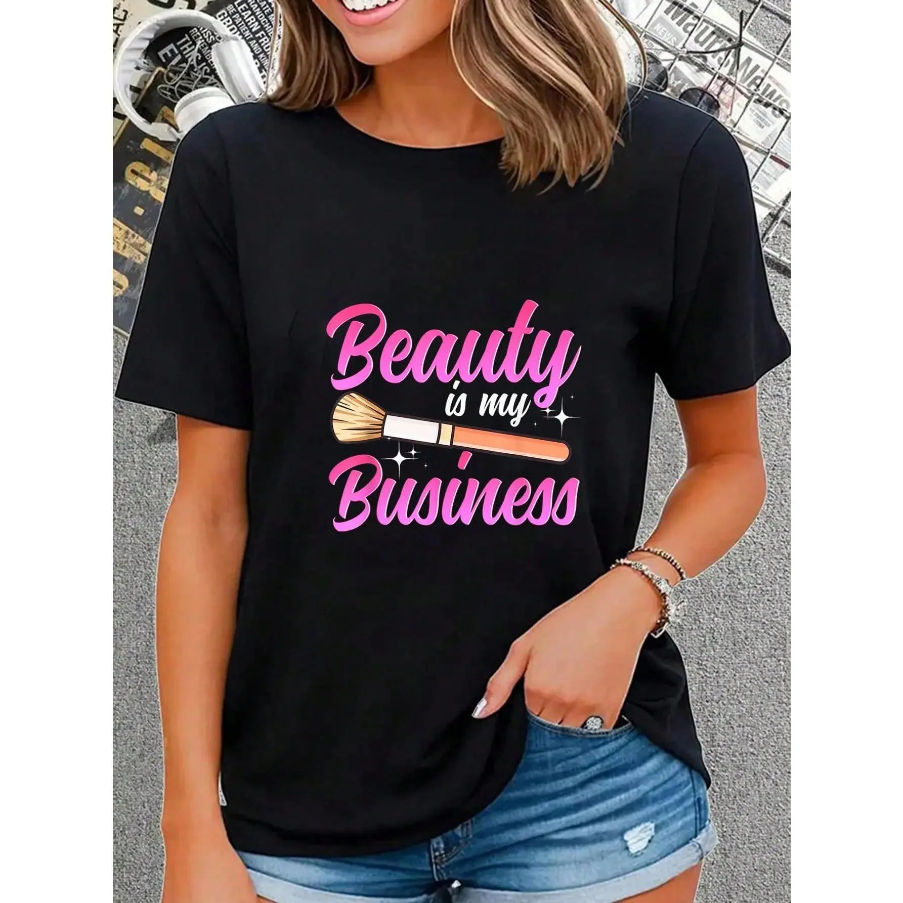 100% Cotton Beauty Is My Business Makeup Artist T-Shirt Casual Short Sleeve Shirt graphic tees men crop tops summer outfits for men summer tops T-Shirt