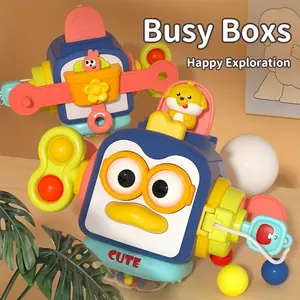 Roylanz 6 in 1 Activity Cube Baby Toys, Penguin Hand Catching Ball, Educational Toy for 12 Months+, Sensory Fine Motor Skills, Toddler Gift