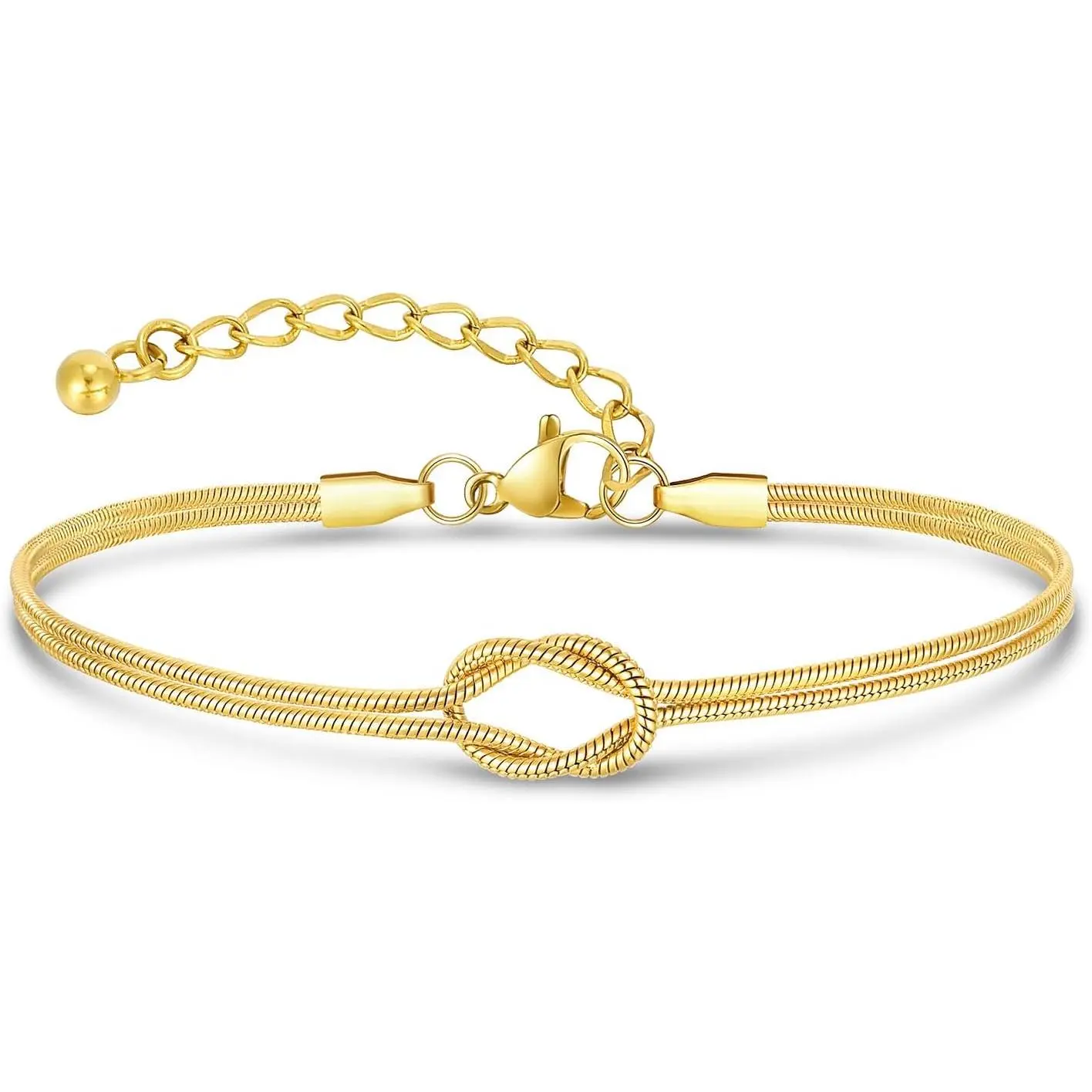 XP Gold Friendship Bracelets for Women - 14K Gold Plated Love Knot Bracelet,Dainty Golden Forever Infinity Relationship Jewelry,Meaningful Christmas Birthday Friendship Gifts for Best Friend Bestie jesus