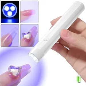 1Pc Portable Manicure Led Nail Lamps Pen Mini Nail Lamps For False Nails Dryer Light White Single Finger Drying Machine For Fingernail Toenail Nails Gel Polish Led Light