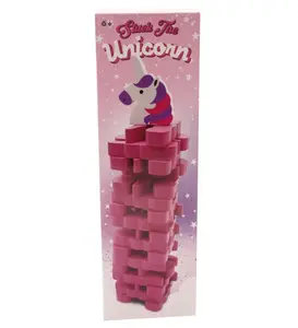 Stack The Unicorn Poop-Stacking Party Game - 45 Pieces, 2 Shapes, Unicorn Tower Topper, Solo or Multi-Player Fun, Ideal for Birthdays & Family Nights