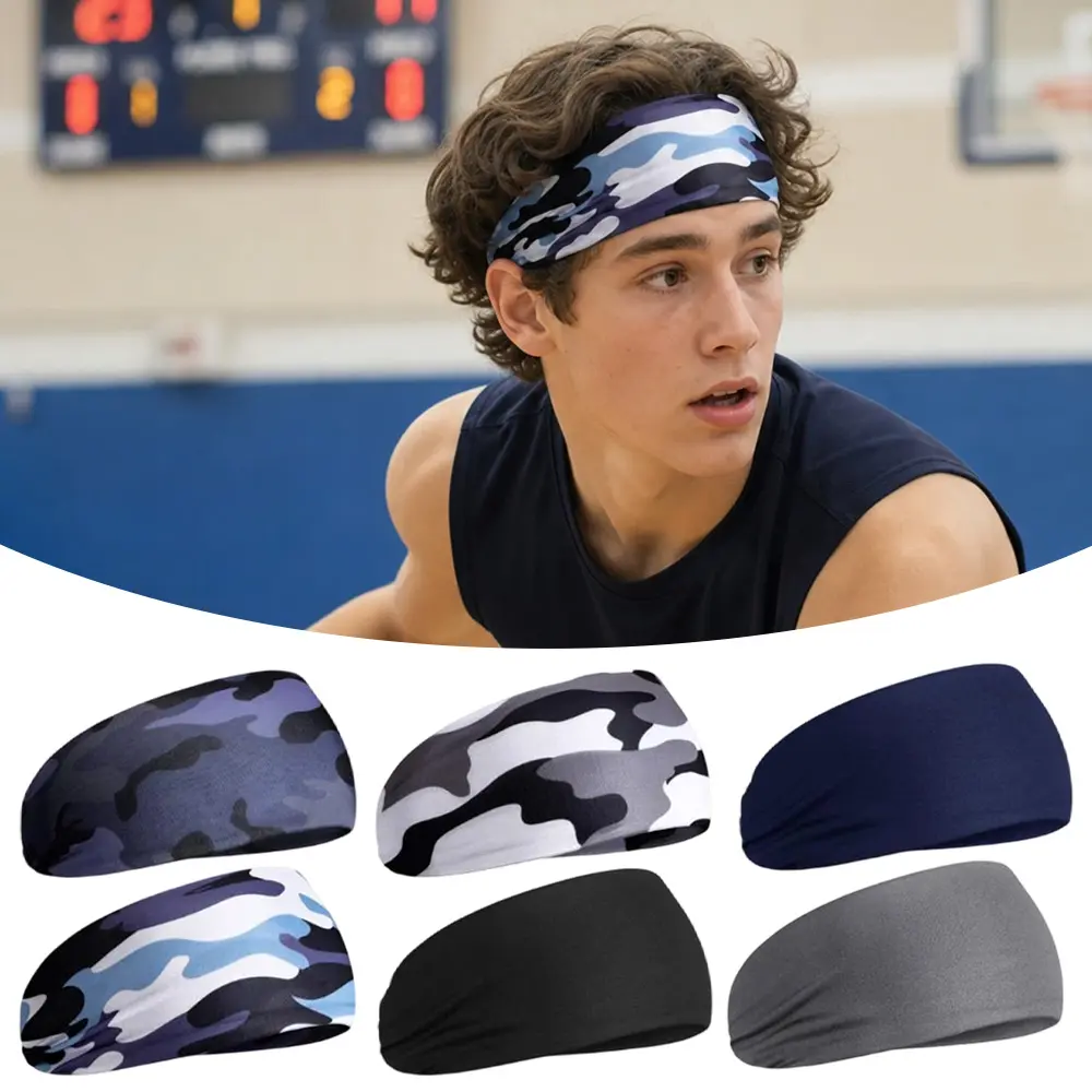 6-Piece Wicking Fabric Sports Headbands, Breathable Sweat Bands for Boys & Girls, Sports Accessories Gifts for Football, Running, Cycling, Sports Headband