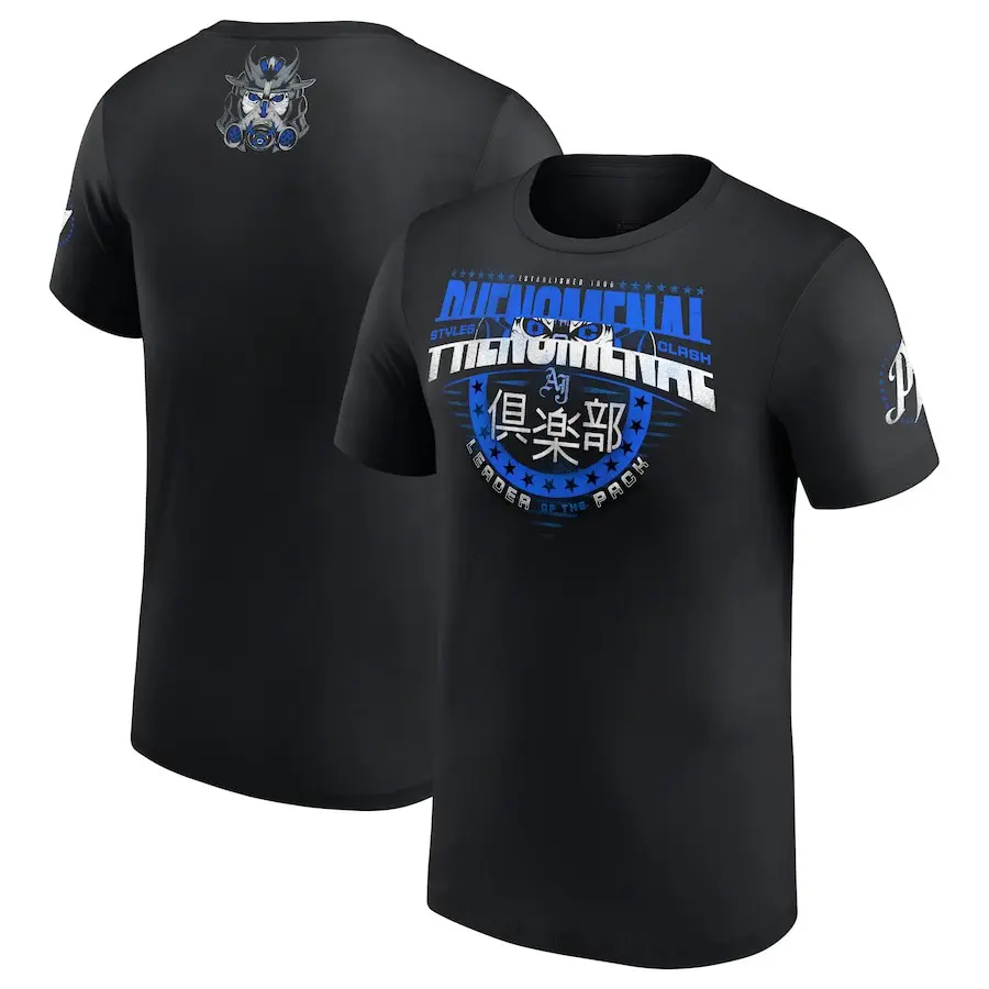 Women's Black AJ Styles Leader of the Pack Phenomenal Short-Sleeve Basic Casual Cotton T-Shirt - Unisex Hoodie, Sweatshirt - Fitted Menswear, Both-Side Design (Jeans-Friendly)
