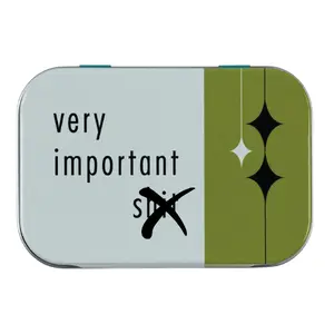 Very Important Sh*t stash tin - purse-size food-safe mint in box Organiser