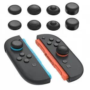 PlayVital Pro Thumb Grips for Nintendo Switch 2 (2025)  | Various Heights Joystick Caps | Ergonomic Design Silicone Thumbstick Cover Accessories for Joycon 2, Black - 2 Styles