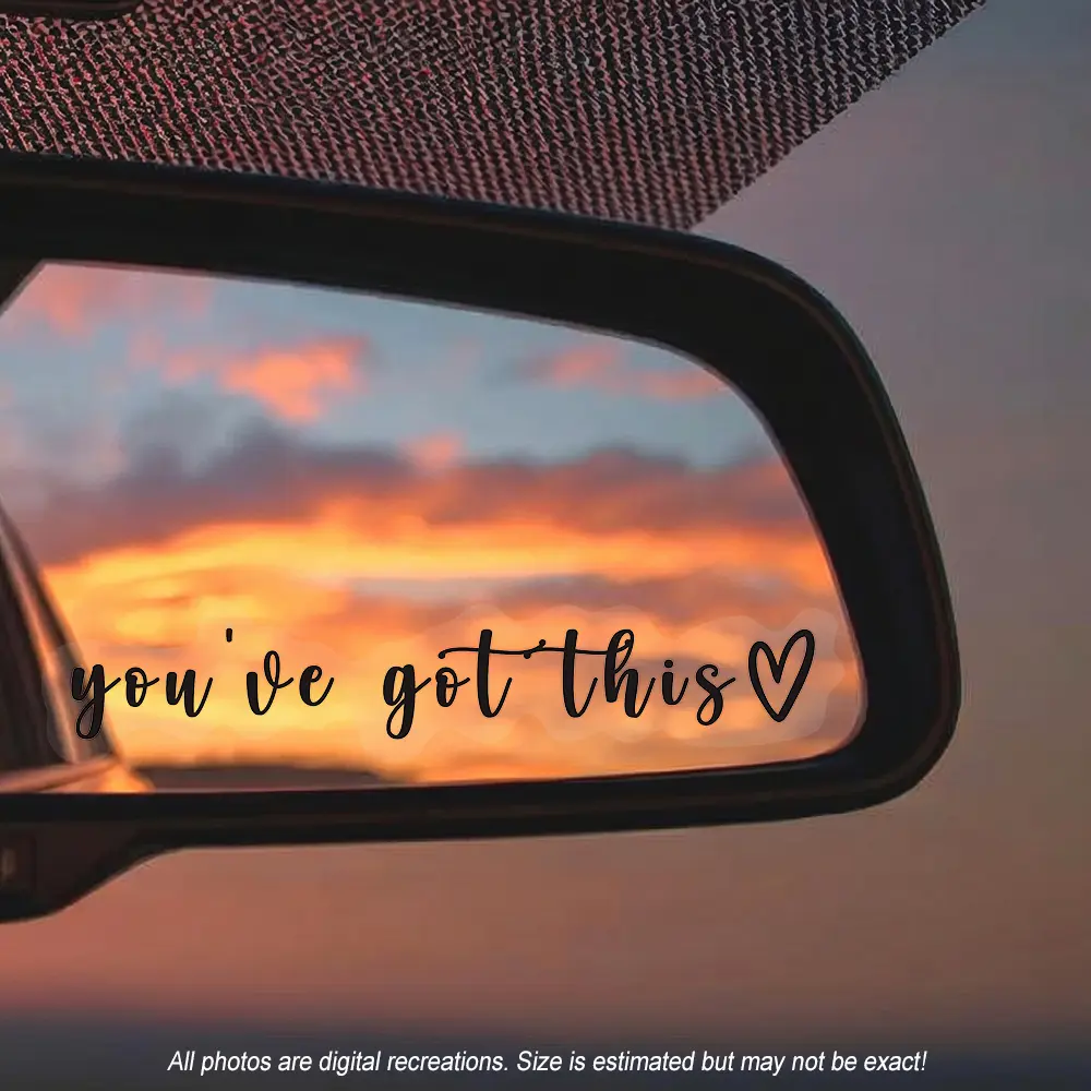 6Pcs Inspirational Mirror "You've Got This" Affirmation Mirror  with Heart -Motivational Positive Daily Reminder Decal for Women, Teens - Script Decor for the Perfect  Glow Up mirror decal car safe sticker mirror sticker Interior Decorative Mirror Sticker