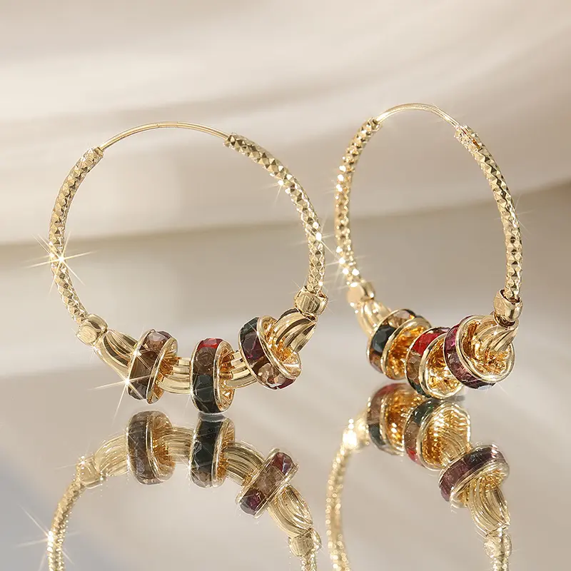 Elegant Golden Rainbow Earrings - Simple Style, Versatile for All Occasions, Ideal Holiday Gift
