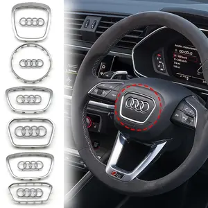 Audi Minimalist Style Car Steering Wheel Center Decorative Clip, Tool-Free Installation, Designed for the Steering Wheel Center Area, Used for Interior Steering Wheel Decoration, Scratch-Resistant, Wear-Resistant, and Smooth to the Touch.