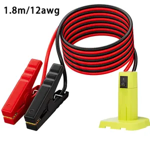 Jumper Cables Adapter for Ryobi 18V batteries – 6FT 12AWG Silicone Wire with Alligator Clips – Portable Jump Starter for Car, SUV, Truck – No Second Vehicle Needed (For Ryobi) Without Battery