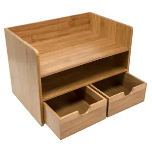 Sorbus Bamboo Desk Organizer with Drawers