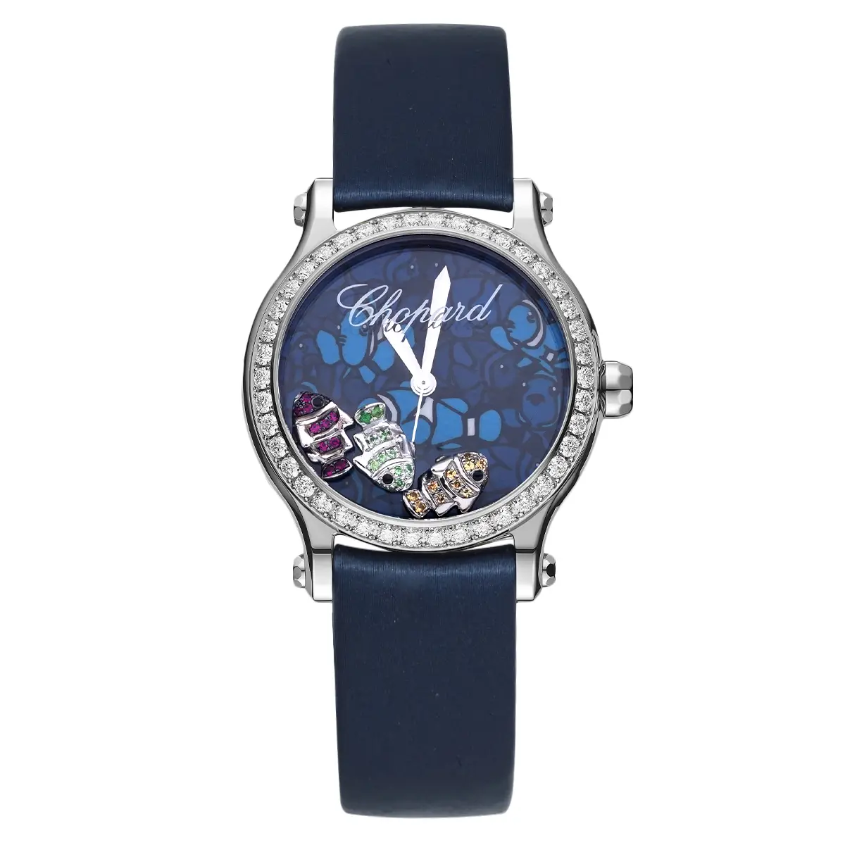 Chopard Happy Diamonds Happy Sport 278475-3049 Quartz 36mm Blue Fish Dial Stainless Steel Diamond-Set Bezel Ladies Watch WHT030551