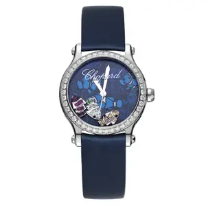 Chopard Happy Diamonds Happy Sport 278475-3049 Quartz 36mm Blue Fish Dial Stainless Steel Diamond-Set Bezel Ladies Watch WHT030551