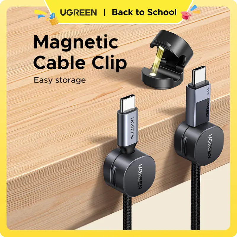 UGREEN 3 Pack Magnetic Cable Clips,Cord Holder, Under Desk Cable Management, Adhesive Wire Holder Cord Organizer for Home Office Desk Phone Car Wall Desktop Nightstand Work Accessories,September Restock,Summer Sale tiktokshopbacktoschool