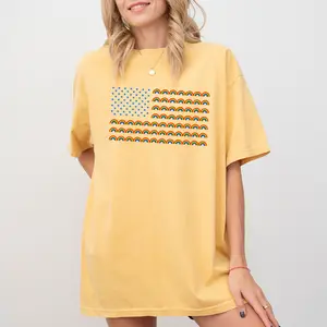 MAPTEES Rainbow American Flag Comfort Colors Shirt, Pride Month Graphic Tee, LGBTQ Ally T-shirt, Inclusive America Outfits, Equality Clothing