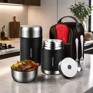 ZUWOZU 20/27/33/40oz Vacuum Insulated Food Jar for Hot & Cold Food, Wide Mouth Leak-Proof Soup container with Spoon and Fork, Stainless Steel Bento Box & Lunch Box Containers for Adults, Ideal Gift for Office, Travel, Outdoor Daily Use
