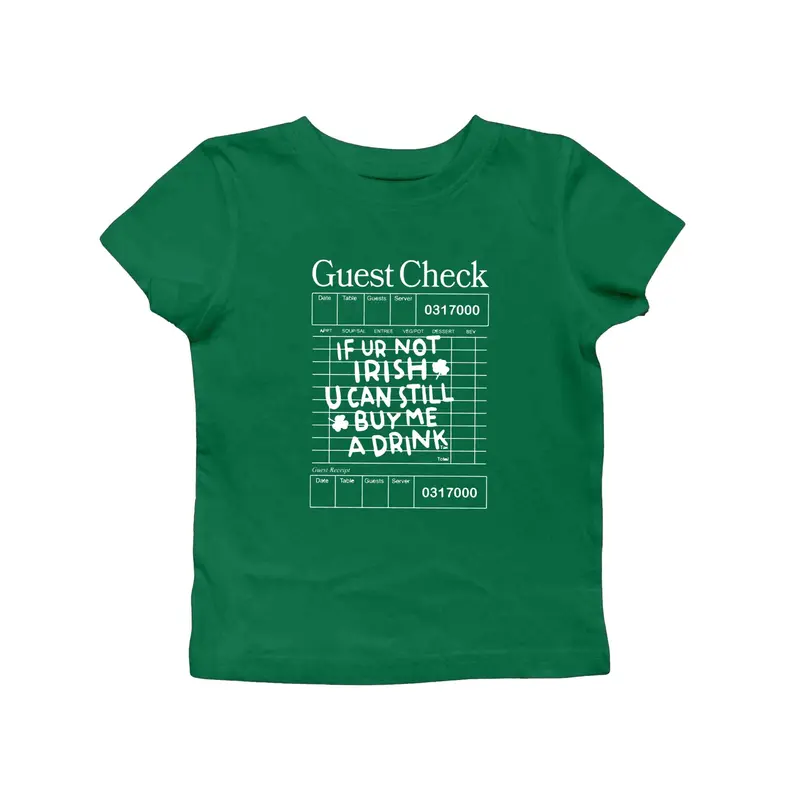Irish Guest Check Crop Tank, Funny St Patricks Day Party Top, St Paddys Day Party Wear, funny drinking crop top, Style Party Top
