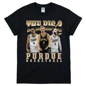 [FreeShip] Braden Smith & Trey Kaufman & Fletcher Loyer The Big 3 Tee - Premium 90s Bootleg Graphic - Ultimate Game Day Wear for Purdue Fans