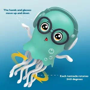 Electric Dancing Jellyfish, 1-Piece Automatic Obstacle Avoidance Interactive Game with Light - Space Walk, Lay Down, Crawl, Stand, Dance Functions - Stress Relief Prank Item for Kids, Ideal Birthday Gift for Outdoor Fun