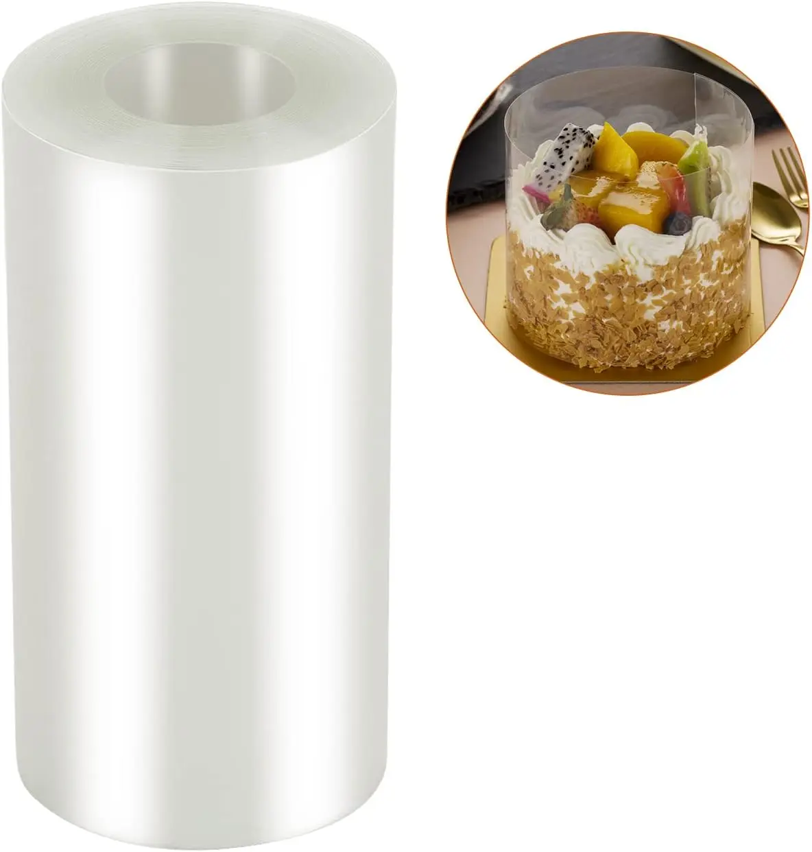 Cake Collars 4 x 394inch (5.9 mil thick) Transparent Sheets Rolls for Baking Surrounding Edge Decorating