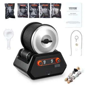 【Father's Day】Rock Tumbler Kit 4 lbs Rock Polisher 9 Speeds 9-Day Timer with Grits