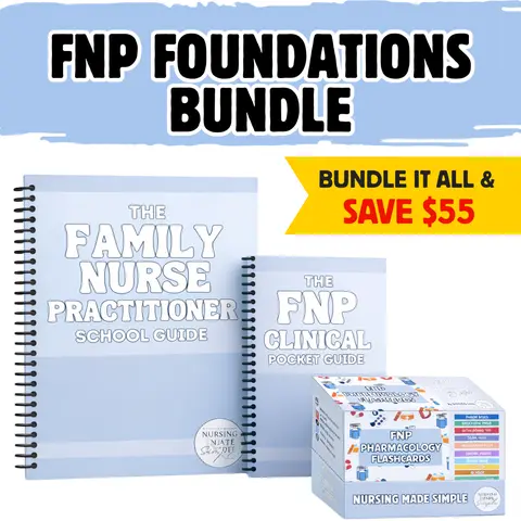 Nurse Practitioner FNP Foundations Bundle Deal - Printed Study Aid Pages, Clinical Pocket Guide, Pharmacology Flashcards for Study, Anyone Starting Pharmacology (Focus on Key Findings)