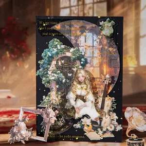 Gothic Evening Series Dark Style Decorative Material Pack, Creative DIY Journal Diary Accessories, Scrapbook Supplies, Crafts Kit, 30pcs/pack