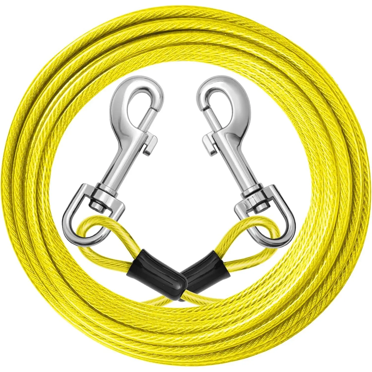 Tie Out : 15ft  Leads for Yard Heavy Duty - Reflective Chain Leash for Outside Small Large Dogs Up to 125lbs Outdoor Runner Camping