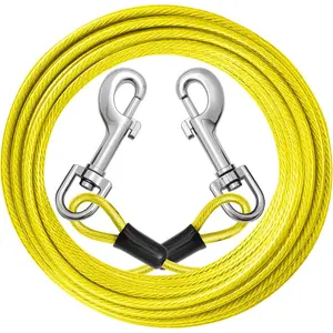 Tie Out : 15ft  Leads for Yard Heavy Duty - Reflective Chain Leash for Outside Small Large Dogs Up to 125lbs Outdoor Runner Camping