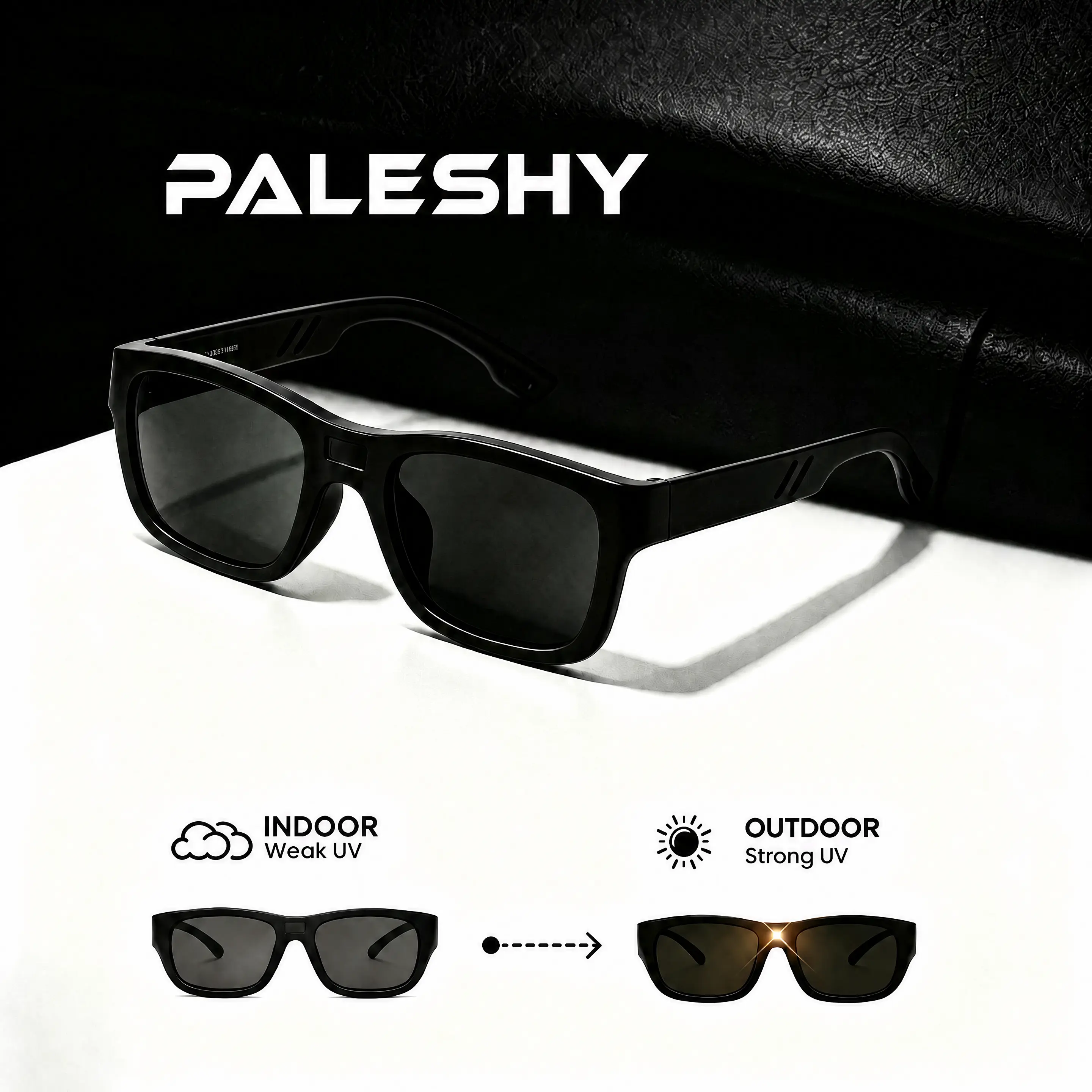 US Patented High-Tech 0.1s Smart Photochromic Polarized Sunglasses, Auto Light-Clear Indoors & Rapidly Dark Outdoors, UV400 Full Protection Anti-Glare Driving Glasses