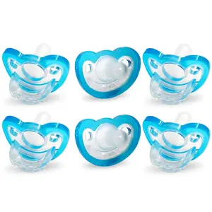 Pacifier for Newborns & Up, Made, Natural Shaped Orthodontic Binky, L 100% BPA-Free - 0-3 Months, 6 Pack - Blue