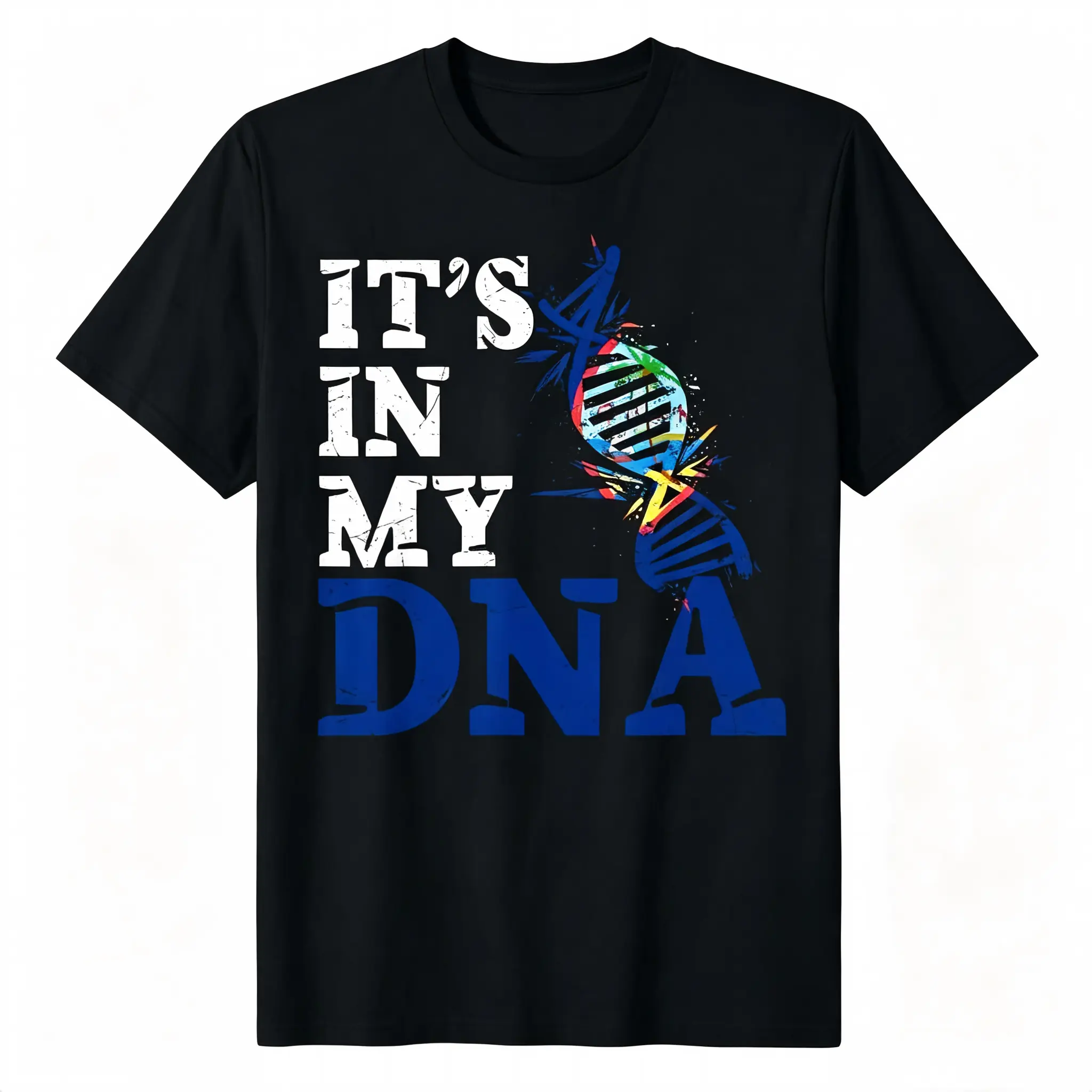 Guam It's in My DNA Guam Flag Guam T-Shirt -220g, breathable comfort, artistic print, for men, weekend casual, Juneteenth National Independence Day, Presidents' Day