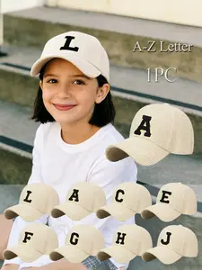 1pc 26 letter Unisex Solid Color Corduroy Baseball Hat, Autumn/Winter Versatile Corduroy Visor Cap, Baseball Cap, Truck Driver Hat, Suitable For Daily Outings, Matching Clothes, Skiing