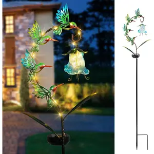 Solar Hummingbird Lights Outdoor Garden Decoration, Metal Stake   Flower Solar Lights, Yard Decoration Outdoor Terrace, Path and Art Lawn Ornaments