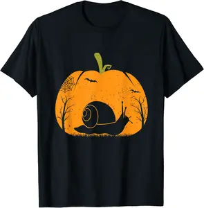 Snail Cute Halloween Costume Vintage Pumpkin Snail Lovers T-Shirt - Latellestcha Shop 65B09GF9T394