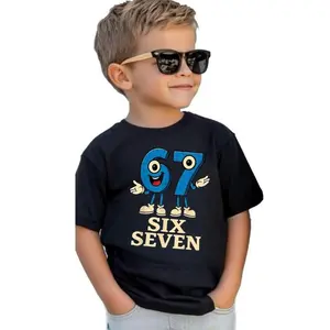 67 Six Seven Italian Brain Rot Math Joke T-Shirt - Funny Number 67 & 67 Design with Smiling Face, Casual Short Sleeve Round Neck Summer Top for &, Party & Casual Attire, Math T Shirt