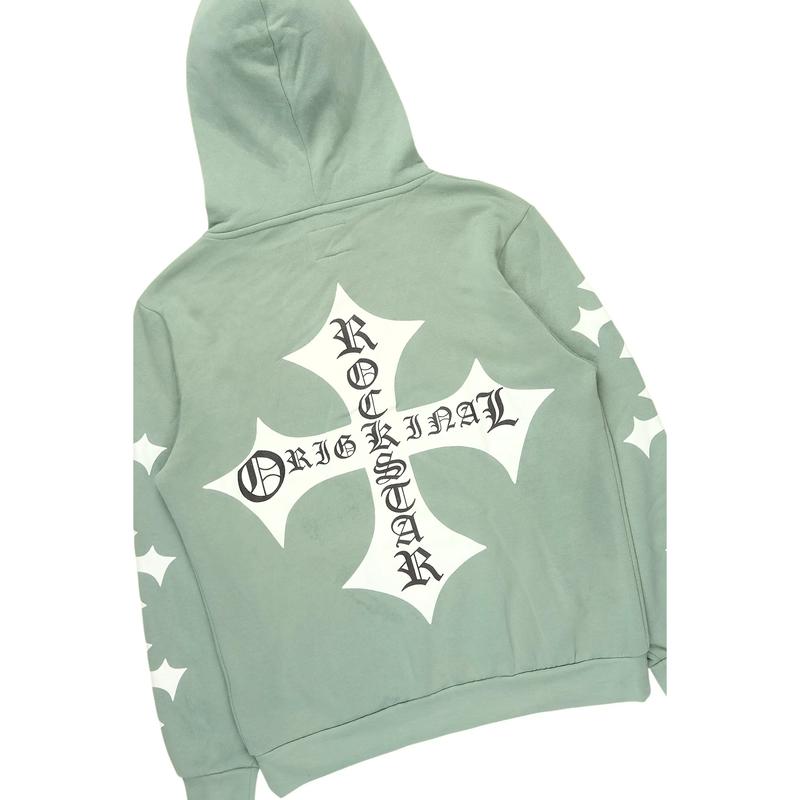 Slaydr Sage/White Hoodie/Stacked Flare Track Set