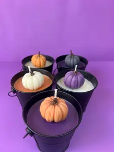Pumpkin Bucket Candle – Fall, Halloween, Thanksgiving Décor