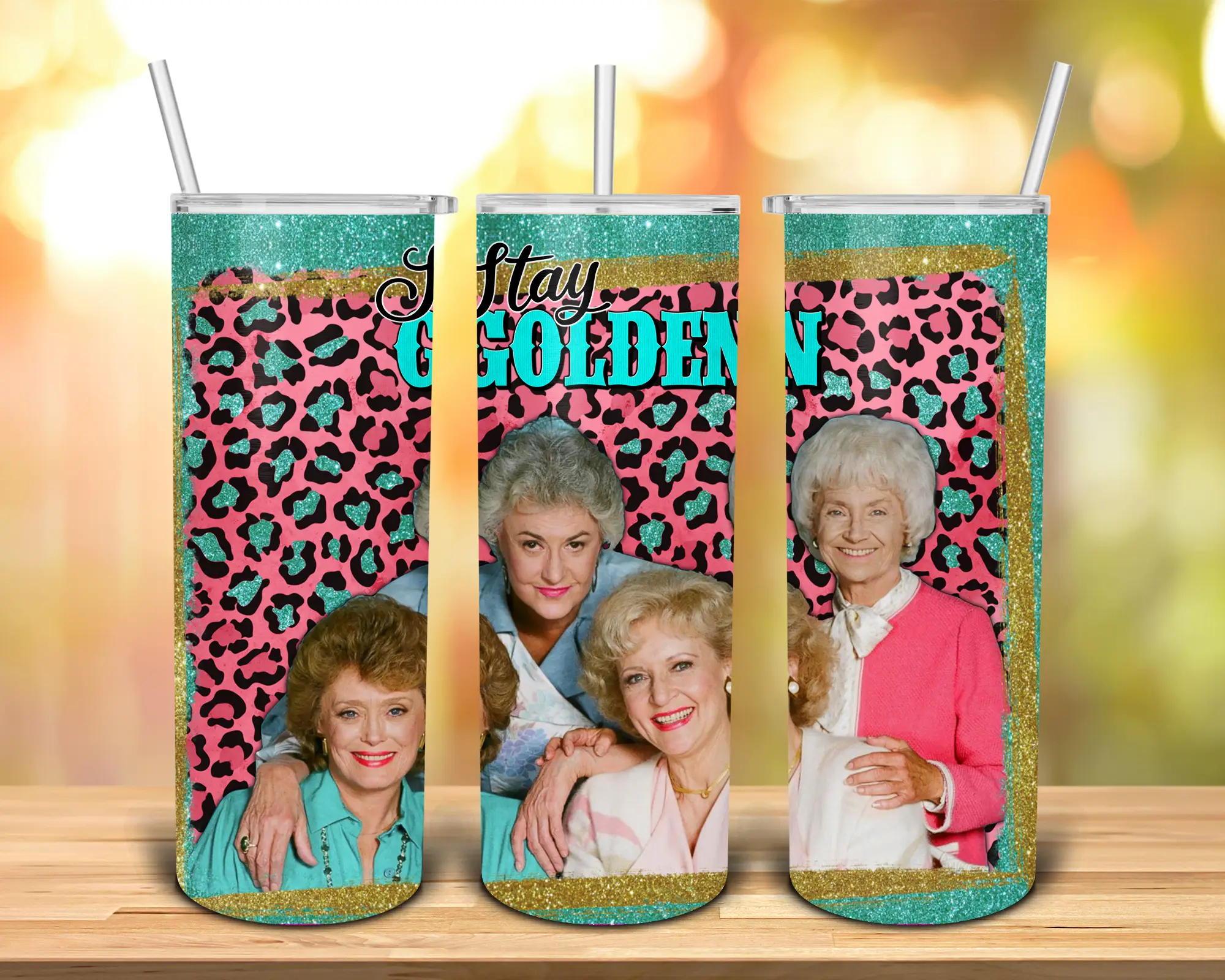 Golden Girls 20oz Skinny Tumbler with a Straw and Lid Reusable Washable Stainless