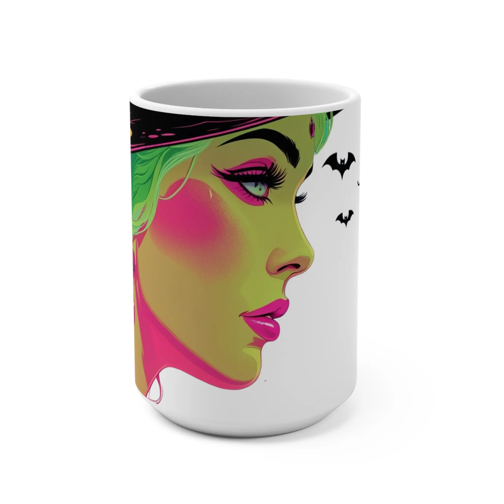 Gothic Glamour Mug, 15oz Ceramic Cup, Halloween Decor, Witchcraft Coffee Mug, Unique Gift for Her, Spooky Kitchenware