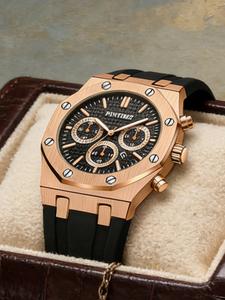 Men's Sport Watch Quartz Analog Silicone Strap Casual Fashion All Seasons, Men's Stylish Stone Watch for Any Occasion, Modern Fashionable Wristwatch