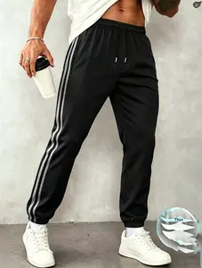 Men’s casual sports wear set: spring/summer loose-fit joggers for running, outdoor hiking, and everyday commuting; summer striped cropped trousers.