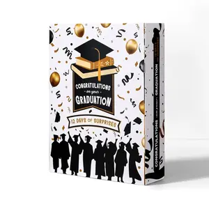 Glenmal Graduation Countdown Calendar Gift Box, 12 Days 2026, Coconut Fiber Filler, Large Inner Box, DIY Empty Box, for Graduates