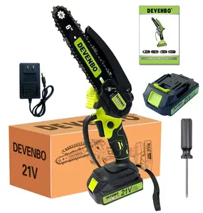 Devenbo Mini ChainSaw 21V Portable Electric Cordless Saw for Wood Cutting with 2000mAh Battery Ideal for Pruning Gardening Camping Seniors Women Christmas Gift