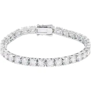 Moissanite Tennis Bracelet 925 Silver Plated 14K Gold 3-65mm D Color VVS1 Round Cut Jewelry For Women Men Christmas Halloween Birthday Gift Fashion Item