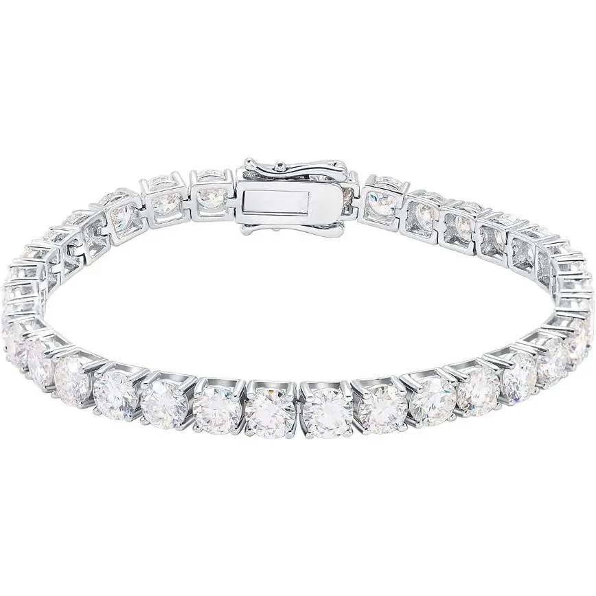 Moissanite Tennis Bracelet 925 Silver Plated 14K Gold 3-65mm D Color VVS1 Round Cut Jewelry For Women Men Christmas Halloween Birthday Gift Fashion Item