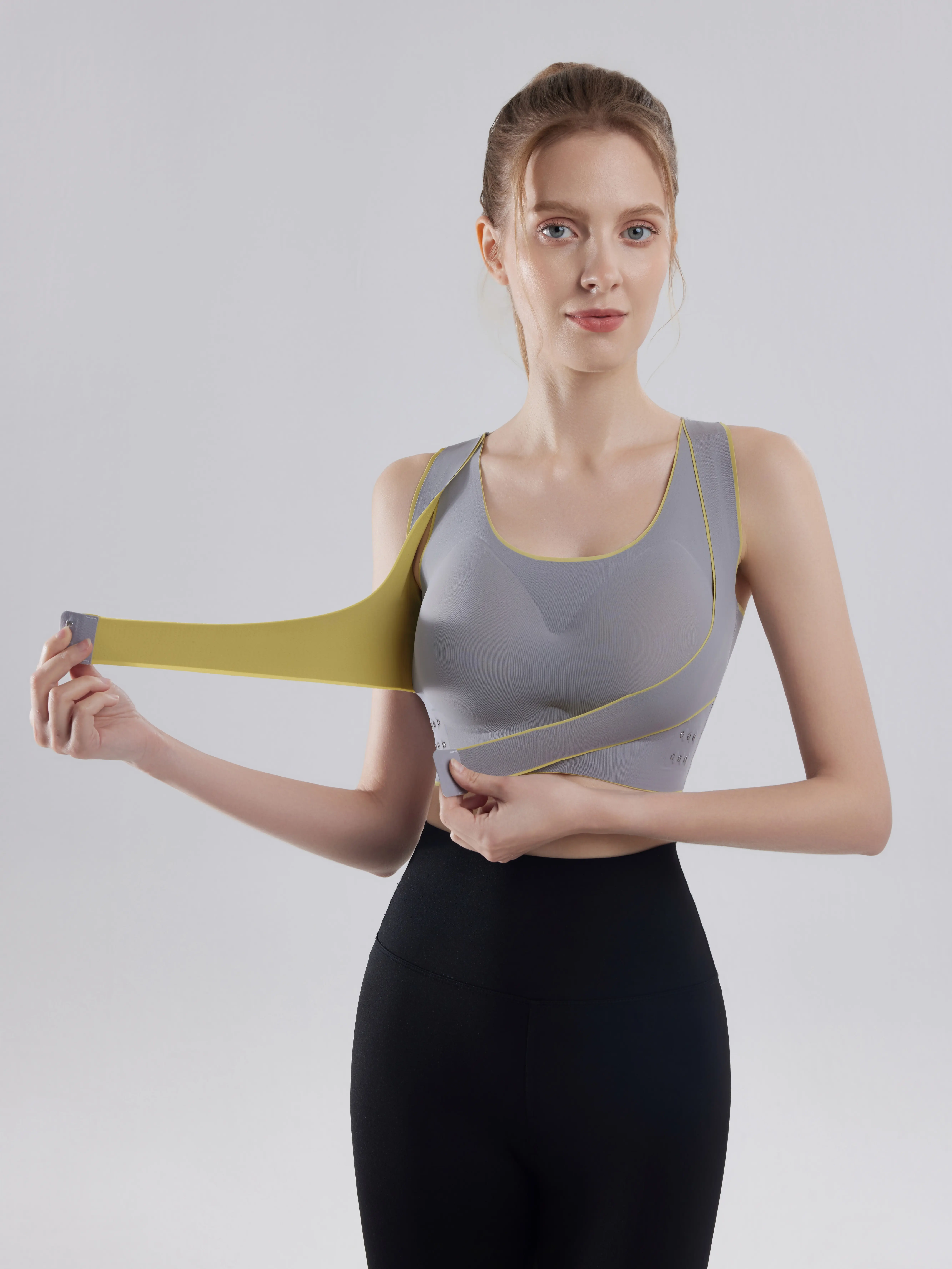 SLIMWEST Posture Correction Bra for Women Push-Up Sports Bra Non-wire Crop Tops Soft Solid Sexy Lingerie Female Brassiere