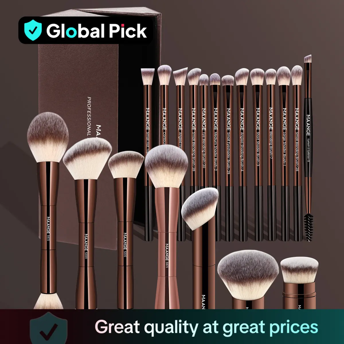 MAANGE Professional Makeup Brush Set With Storage Box, 20pcs/set Soft Aluminum Tube Makeup Brush, Makeup Accessories Gift For Friends