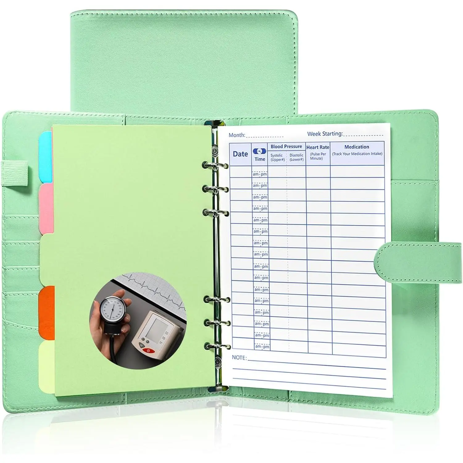 Log Book Simple   Record Log Book   Notebook Log 5.8" x8.5"    Book Record &  Daily   For Daily  Seniors (Green)