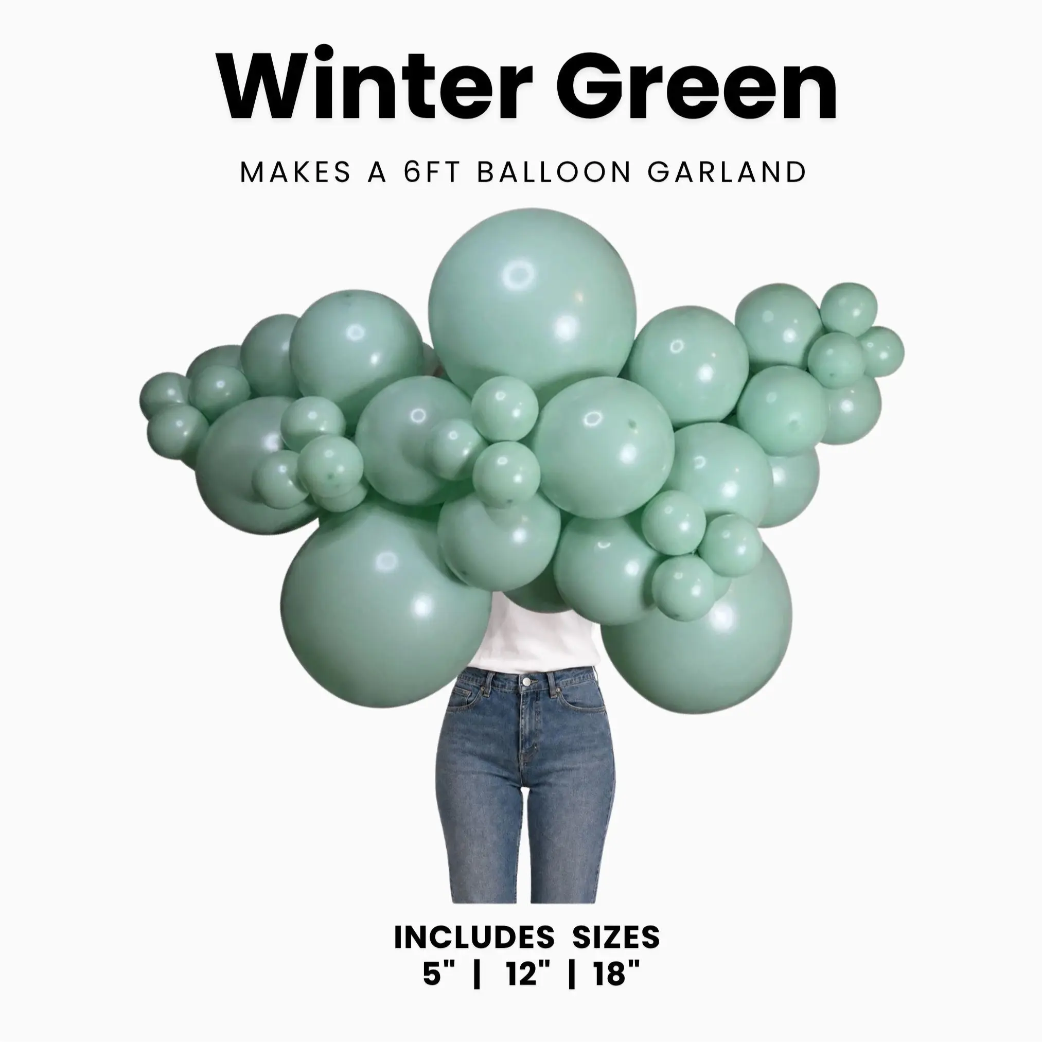 Winter Green Balloon Pack with Optional Add-Ons